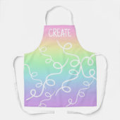 CREËER Pastel Regenbooggradiënt Zwemmen Apron Schort (Voorkant)
