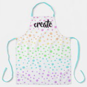 "Creëer" pastelregenboogpoliodots Schort (Voorkant)