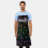 "Creëer" pastelregenboogpoliodots Schort (Gedragen)