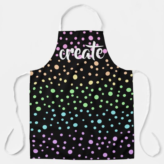 "Creëer" pastelregenboogpoliodots Schort (Voorkant)