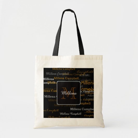 creëer/personaliseer je eigen monogrammed tote bag (Voorkant)
