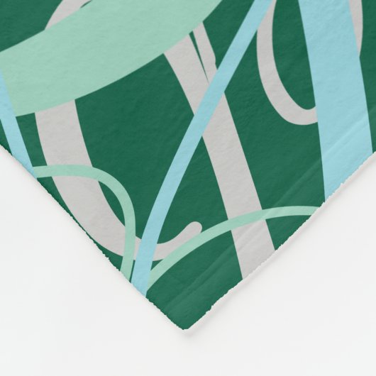 Creëer Personalized Name Typography donkergroen Fleece Deken (Hoek)