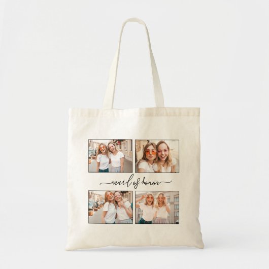Creëer Persoonlijke foto-inklage Maid van Honor Tote Bag (Voorkant)