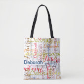 Creëer Persoonlijke kleurennamen Typografie Tote Bag (Voorkant)