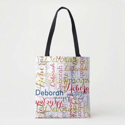 Creëer Persoonlijke kleurennamen Typografie Tote Bag (Voorkant)