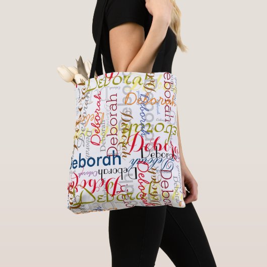 Creëer Persoonlijke kleurennamen Typografie Tote Bag (Dichtbij)