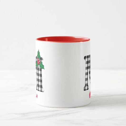 Creëer Persoonlijke naam Initiaal M Kerstmis Mok (Midden)