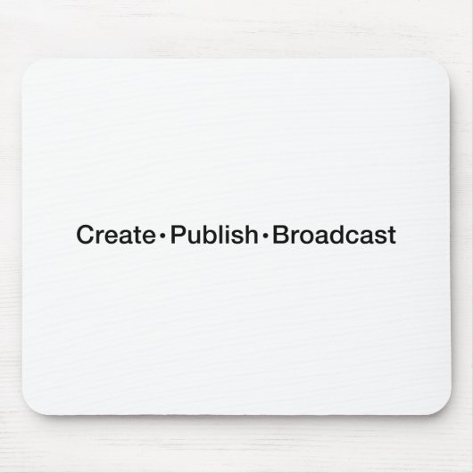 "CREËER ・ PUBLISH ・ BROADCAST", tekst, CREËER, Muismat (Voorkant)