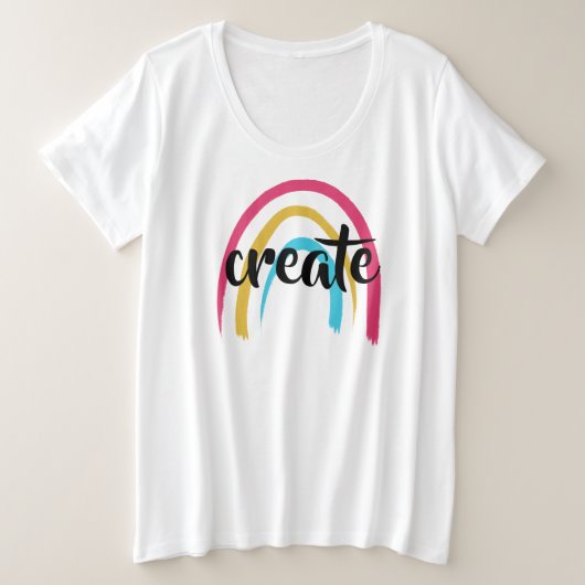 Creëer Rainbow Dames Plus Size T-shirt (Design voorkant)