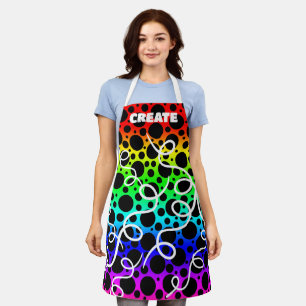 CREËER Rainbow Polka gedopt Apron Schort