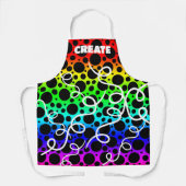 CREËER Rainbow Polka gedopt Apron Schort (Voorkant)
