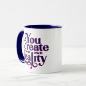 Creëer Reality Spiritueel Typografie Quote Mok (Voorkant links)