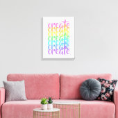 "Creëer" Regenboog Canvas Afdruk (Insitu (Woonkamer))