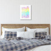 "Creëer" Regenboog Canvas Afdruk (Insitu (Slaapkamer))