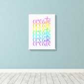 "Creëer" Regenboog Canvas Afdruk (Insitu (Houten vloer))