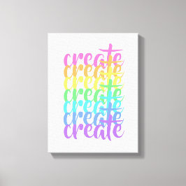"Creëer" Regenboog Canvas Afdruk
