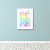 "Creëer" Regenboog Canvas Afdruk (Insitu (Houten vloer))