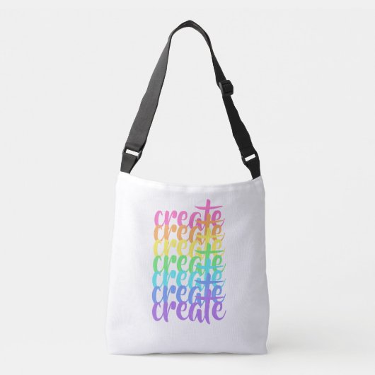 "Creëer" Regenboog Crossbody Tas (Voorkant)