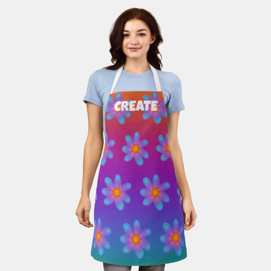 CREËER regenboogbloemen Schort (Gedragen)
