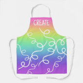 CREËER Regenbooggradiënt zwaaien Apron Schort (Voorkant)
