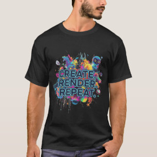 Creëer. Renderen. Herhaal. T-shirt
