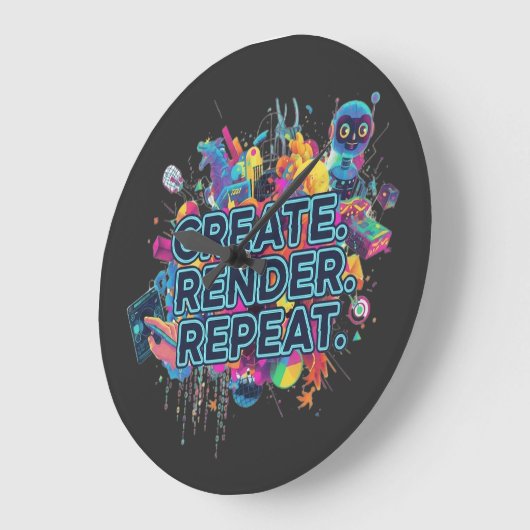 Creëer. Renderen. Herhaal. Wandklok (Hoek)