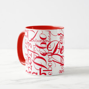 Creëer Rood & wit naam Mok