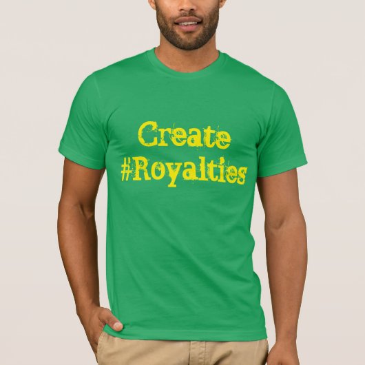Creëer #Royalty's T-shirt in groen en goud (Voorkant)