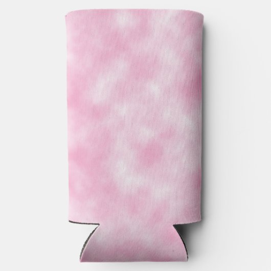 Creëer Roze en Witte Wolken Abstract Patroon Seltzer Blikjeskoeler (Achterkant)