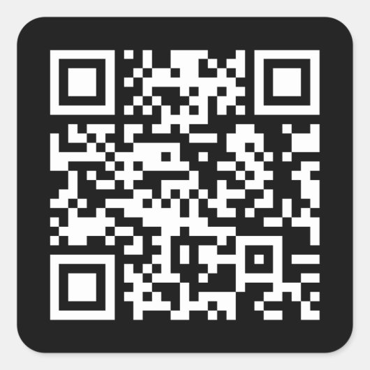 CREËER SCANNABLE QR-code met uw URL Vierkante Sticker (Voorkant)