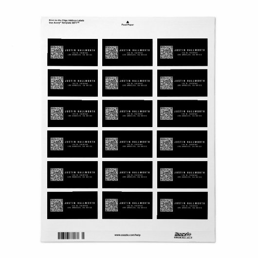 Creëer Scannable QR Code | Modern retouradres Etiket (Full Sheet)