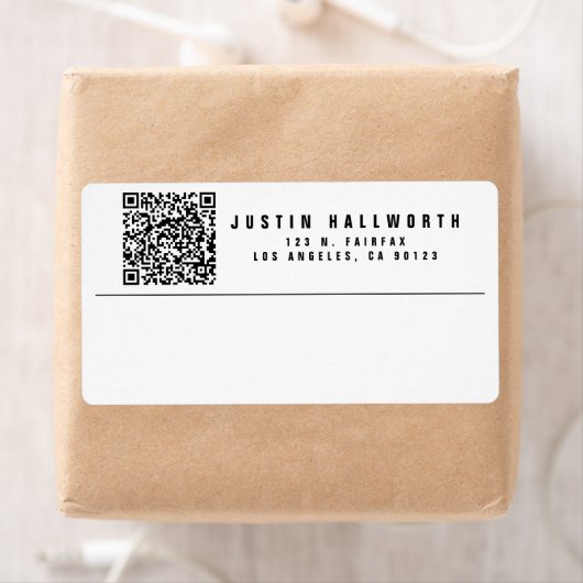 Creëer Scannable QR Code | Modern retouradres Etiket (Insitu)