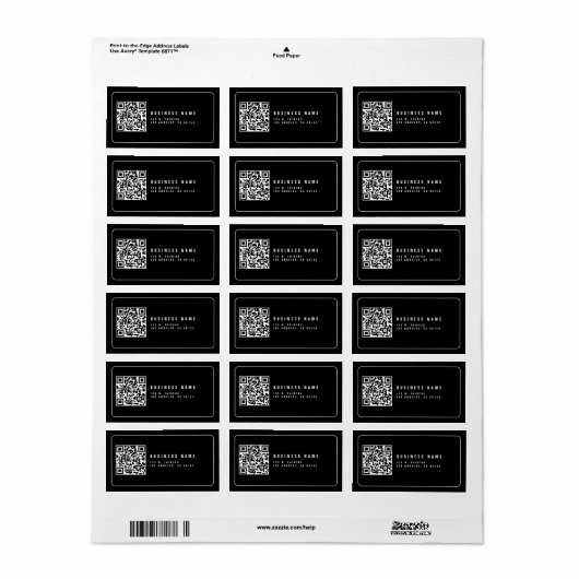 Creëer Scannable QR Code | Modern retouradres Etiket (Full Sheet)