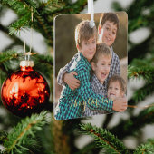 Creëer serie Foto Elegant Gold Script Kerstmis Metalen Ornament