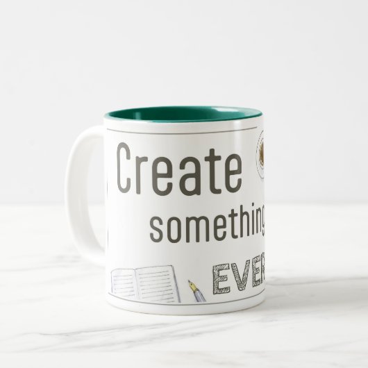 Creëer Something Everyday mok om je te inspireren (Voorkant links)