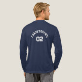 Creëer Speler Naam Jersey Aantal Mannen Lang Tri-Blend Shirt (Achterkant)