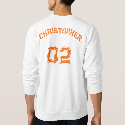 Creëer Speler Naam Jersey Nummer Classic Crewneck Trui (Achterkant)