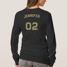 Creëer Speler Naam Jersey Nummer Lange Mouw Zwart