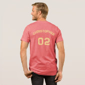 Creëer Speler Naam Jersey Nummer Mannen Rood Katoe Tri-Blend Shirt (Voorkant)