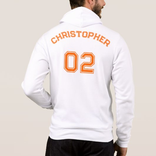 Creëer Speler Naam Jersey Nummer Mannen Volledige  Hoodie (Achterkant)