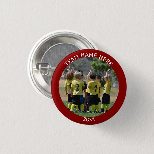 Creëer Sports Team Foto Ronde Button 3,2 Cm (Voorkant /achterkant)