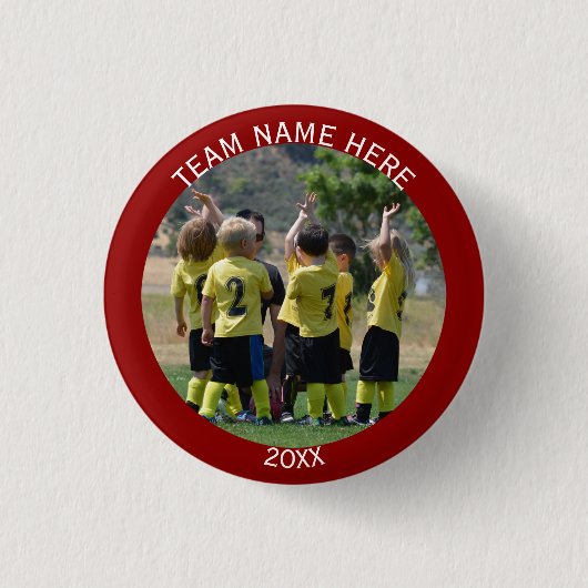 Creëer Sports Team Foto Ronde Button 3,2 Cm (Voorkant)