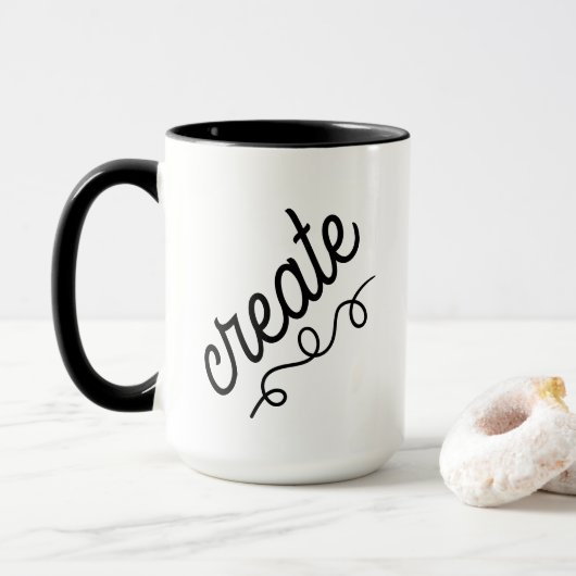 Creëer Swirl Black en White Coffee Mok (Met donut)