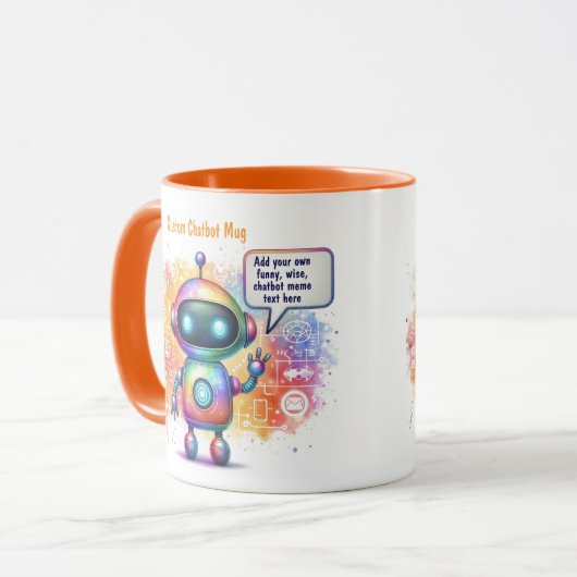 Creëer Talking Chatbot Memes Cartoon Sjablonen Mok (Voorkant links)