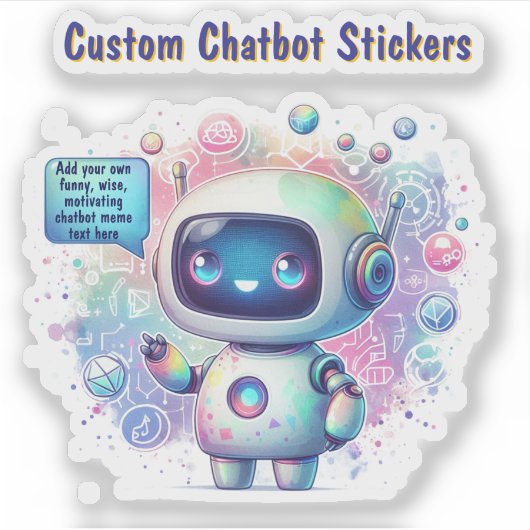 Creëer Talking Chatbot Memes Cartoon Sjablonen Sticker (Voorkant)