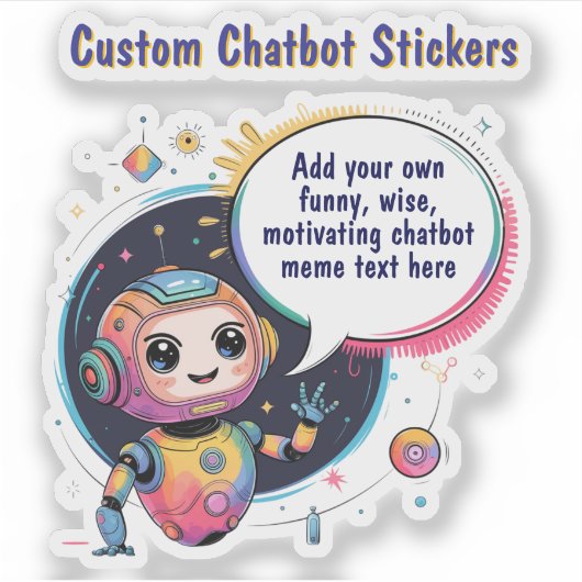 Creëer Talking Chatbot Memes Cartoon Sjablonen Sticker (Voorkant)
