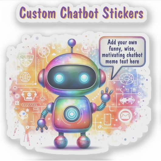 Creëer Talking Chatbot Memes Cartoon Sjablonen Sticker (Voorkant)