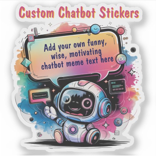 Creëer Talking Chatbot Memes Cartoon Sjablonen Sticker (Voorkant)