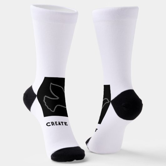 Creëer Tekst Vogelvlieg Gedrukt Peace Love Stijlvo Sokken (Gebogen)