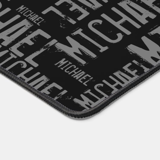 Creëer Typografie Naam Patroon Zwart Bureaumat (Hoek)